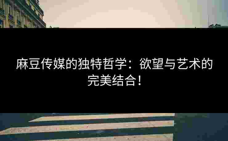 麻豆传媒的独特哲学：欲望与艺术的完美结合！