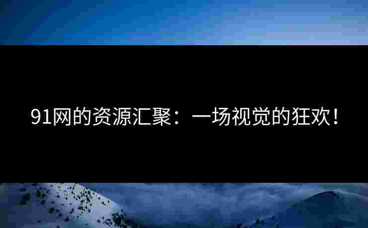 91网的资源汇聚：一场视觉的狂欢！
